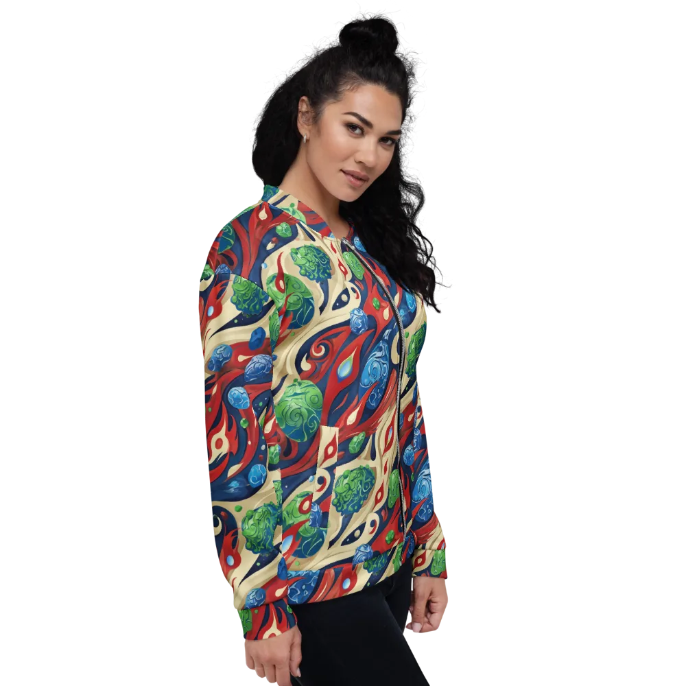 Cosmic Sgraffito on Bomber Jacket — Right