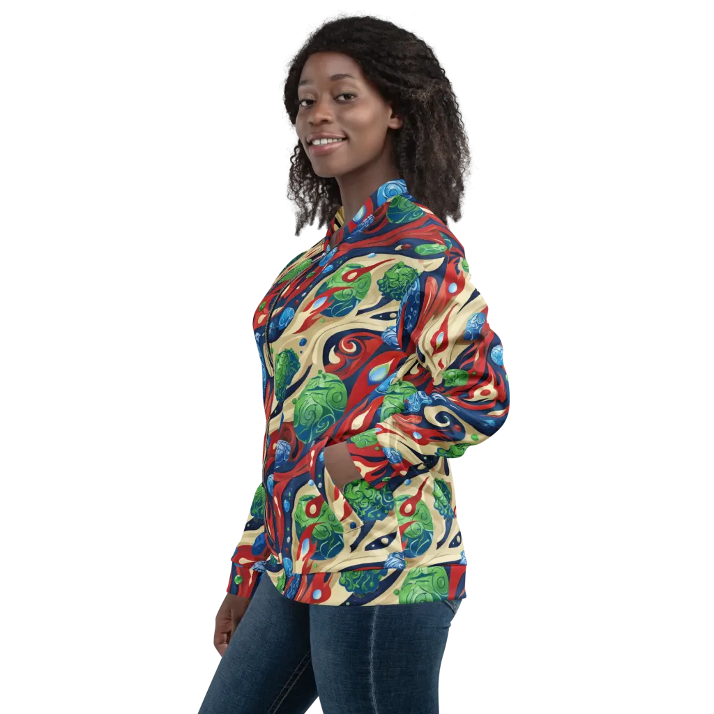 Cosmic Sgraffito on Bomber Jacket — Left