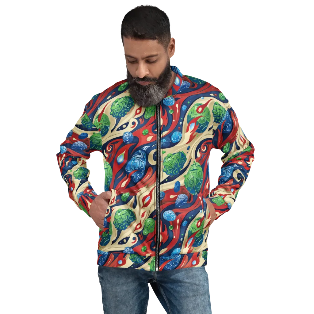 Cosmic Sgraffito on Bomber Jacket — Front