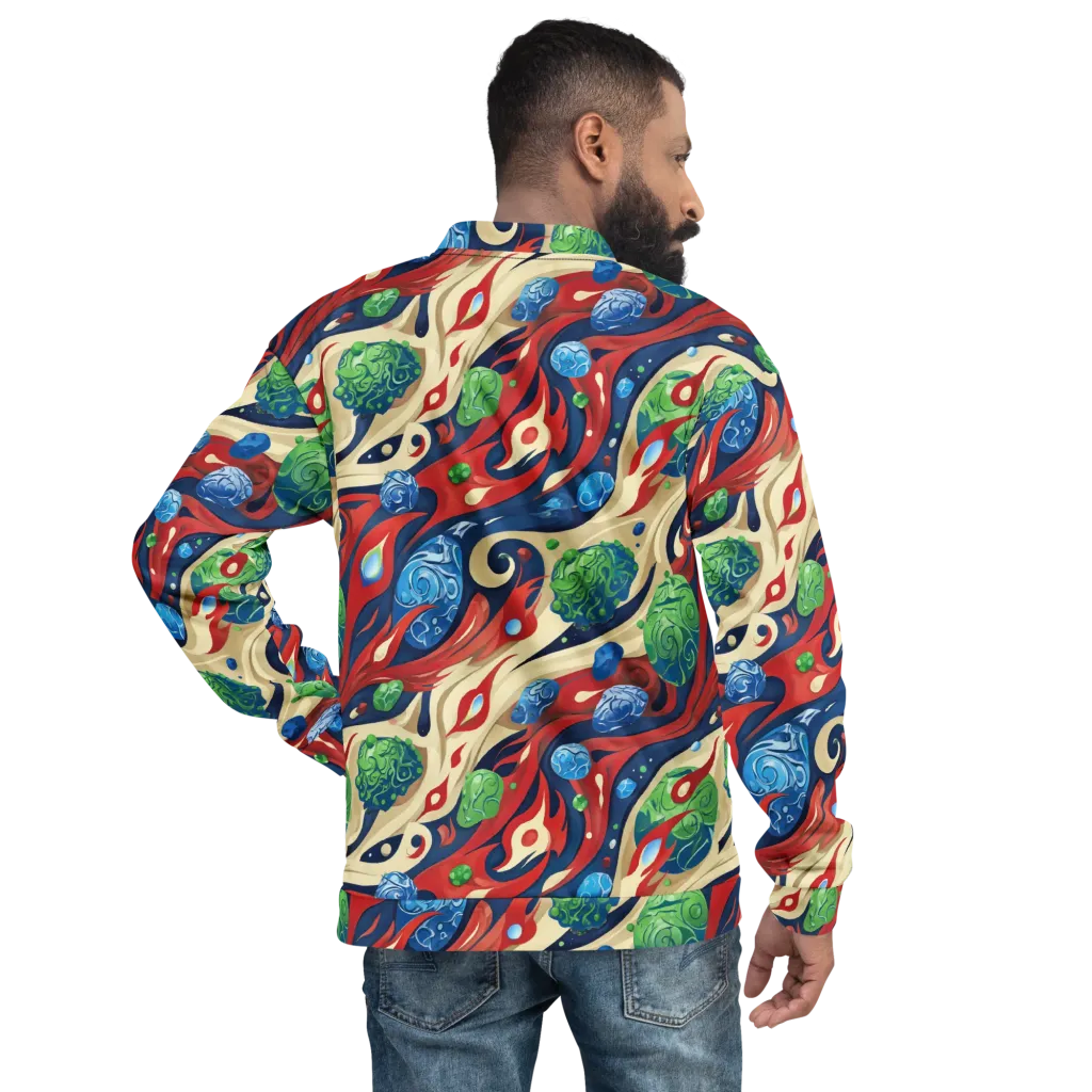 Cosmic Sgraffito on Bomber Jacket — Back