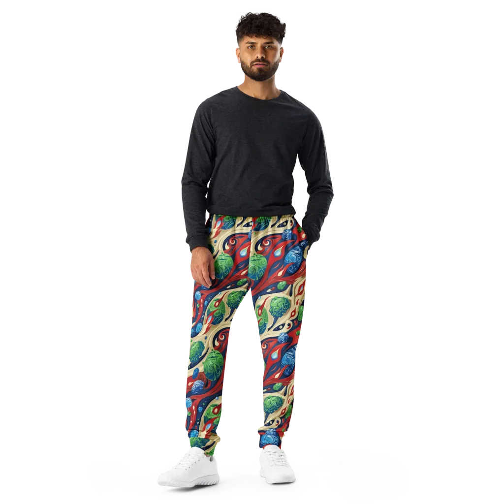 Cosmic Sgraffito on Men's Joggers — Front