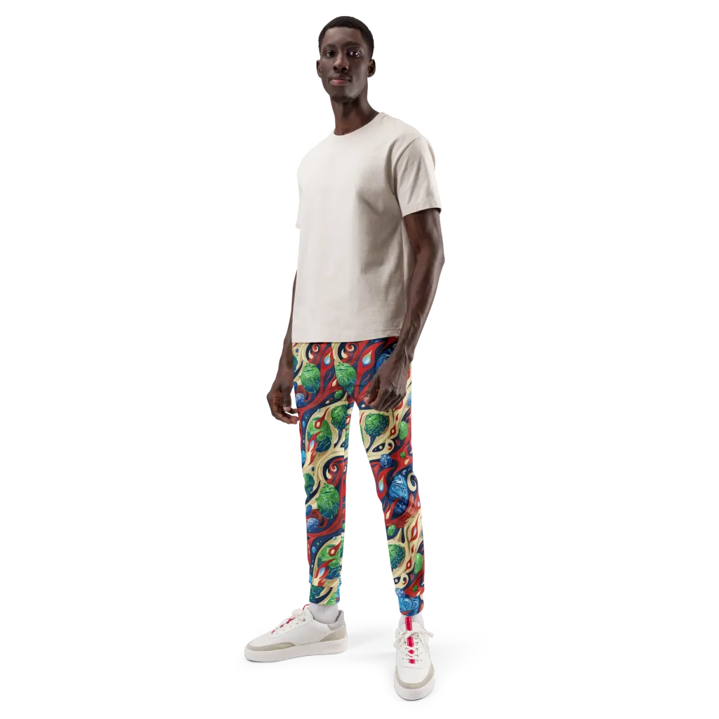 Cosmic Sgraffito on Men's Joggers — Front