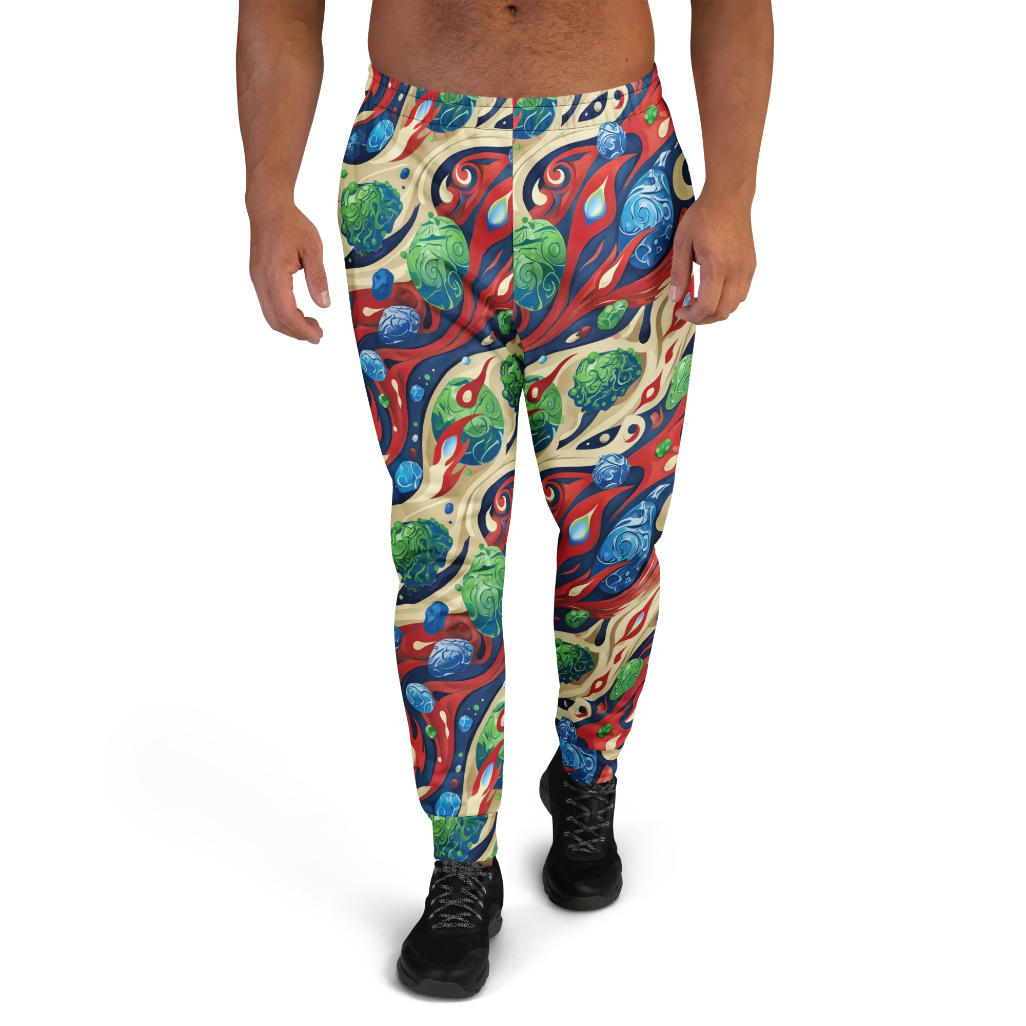 Cosmic Sgraffito on Men's Joggers — Front