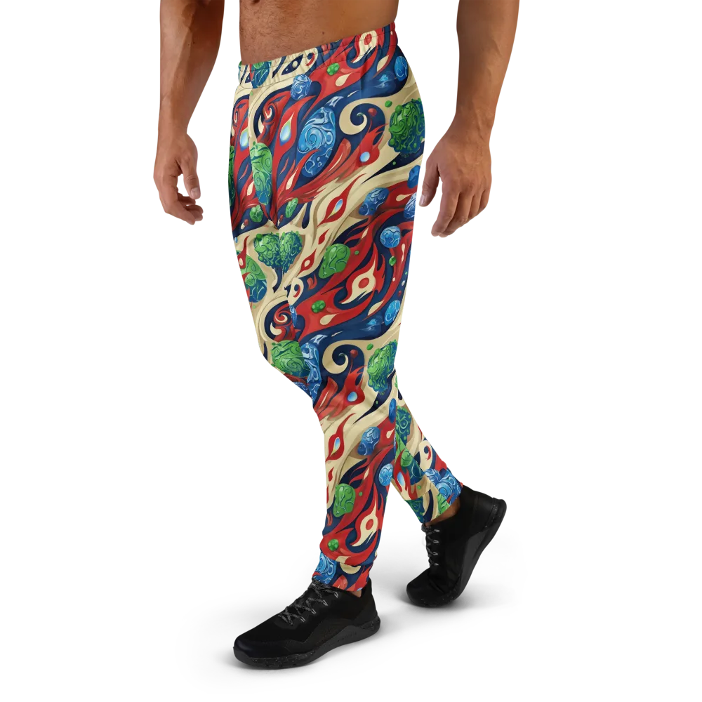 Cosmic Sgraffito on Men's Joggers — Left