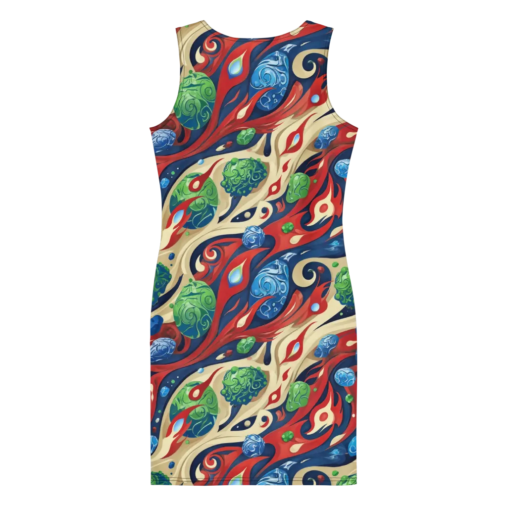 Cosmic Sgraffito on Bodycon Dress — Back