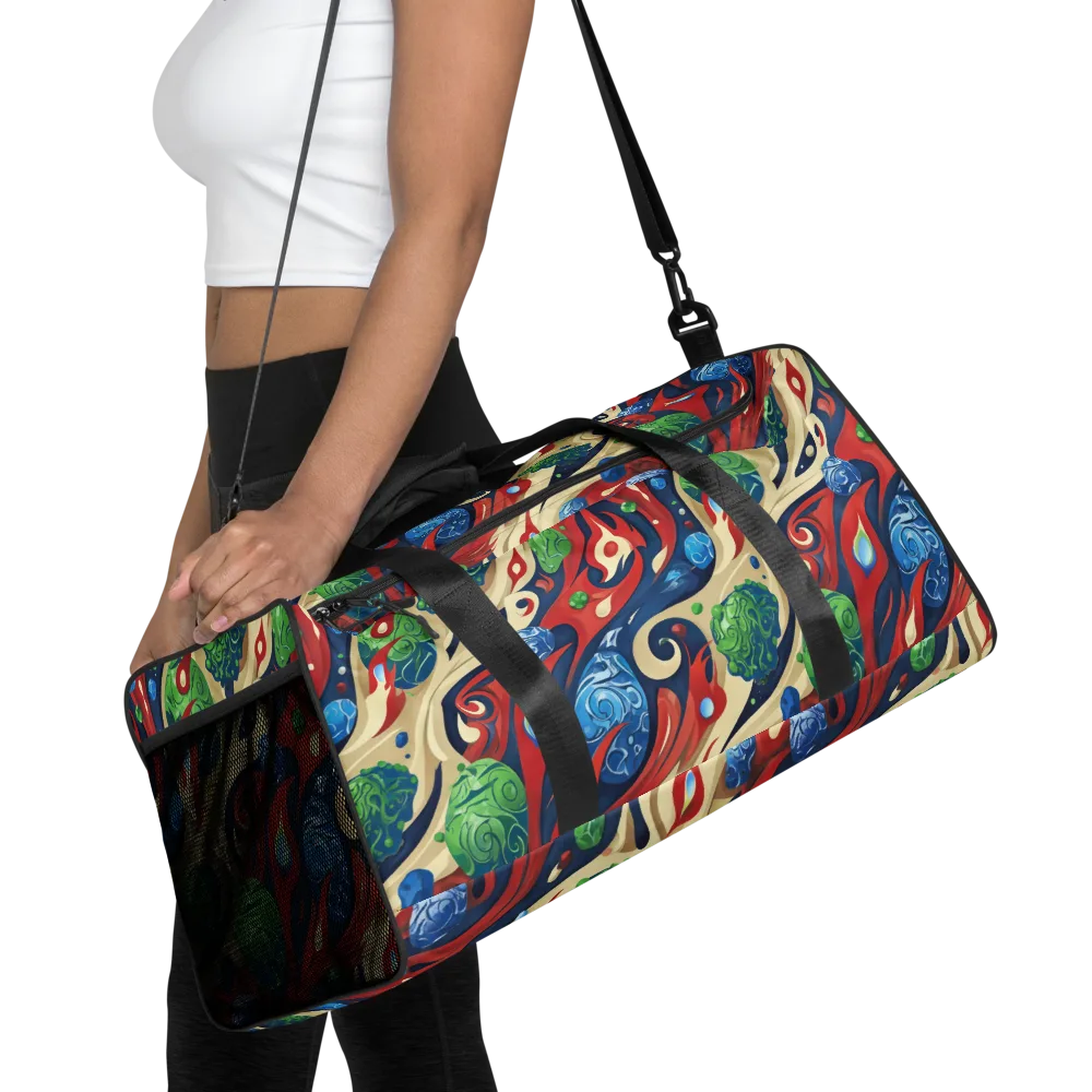 Cosmic Sgraffito on Duffle Bag — Front