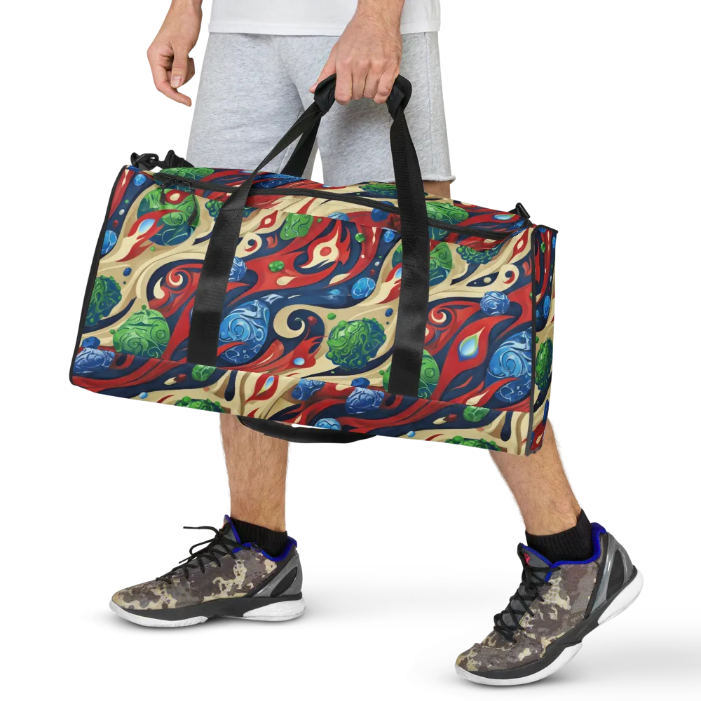 Cosmic Sgraffito on Duffle Bag — Front