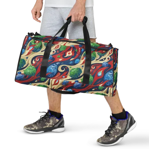 Cosmic Sgraffito on a Duffle Bag