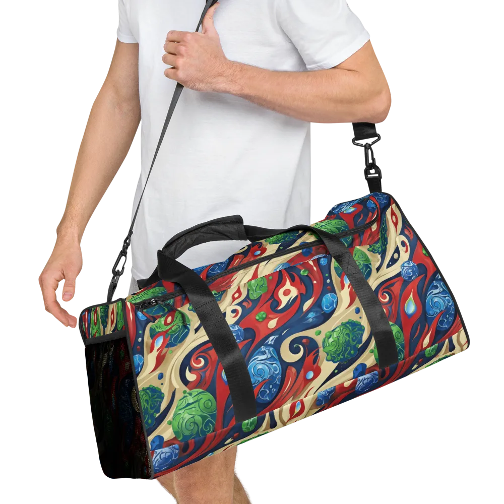 Cosmic Sgraffito on Duffle Bag — Right Front