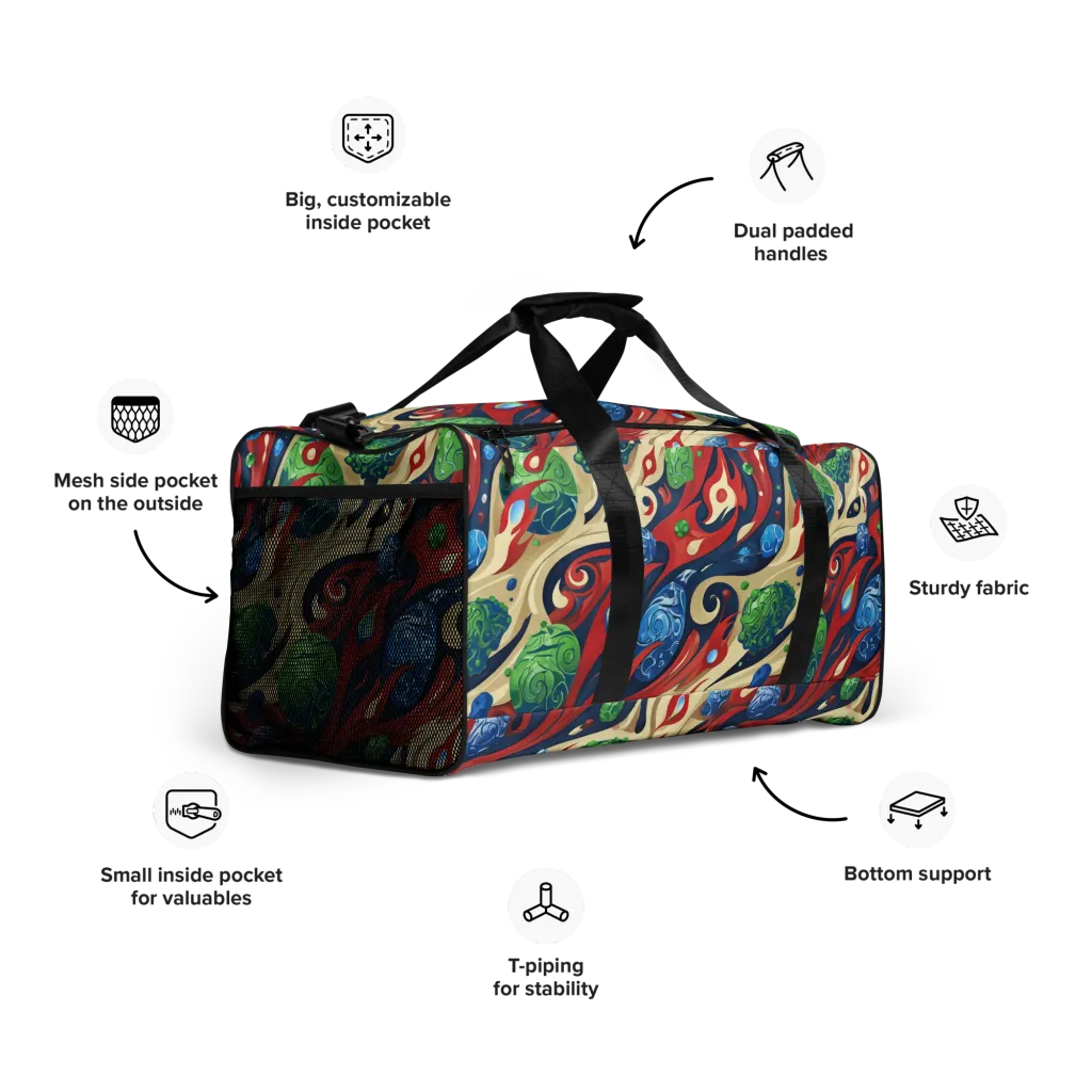 Cosmic Sgraffito on Duffle Bag — Right Front