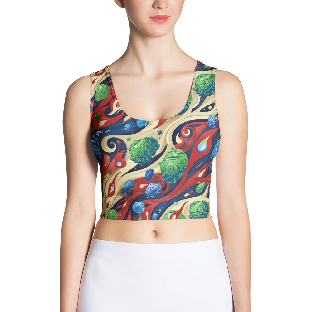 Cosmic Sgraffito on Crop Top — Front