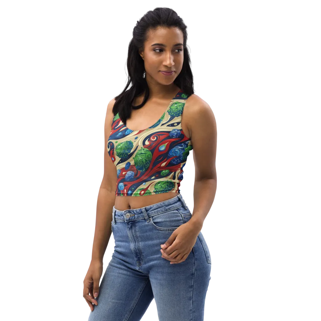 Cosmic Sgraffito on Crop Top — Left Front