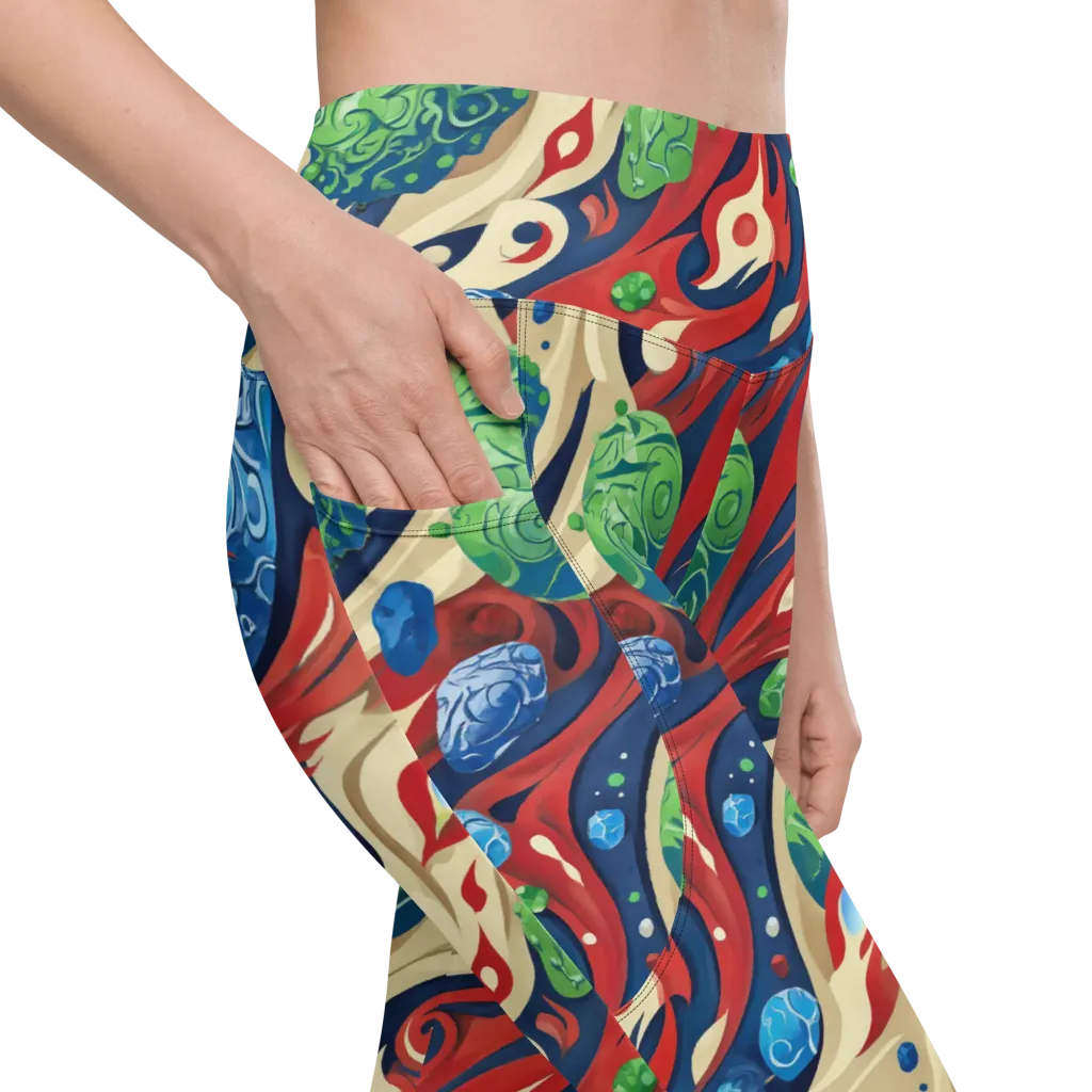 Cosmic Sgraffito on Leggings with Pockets — Product details