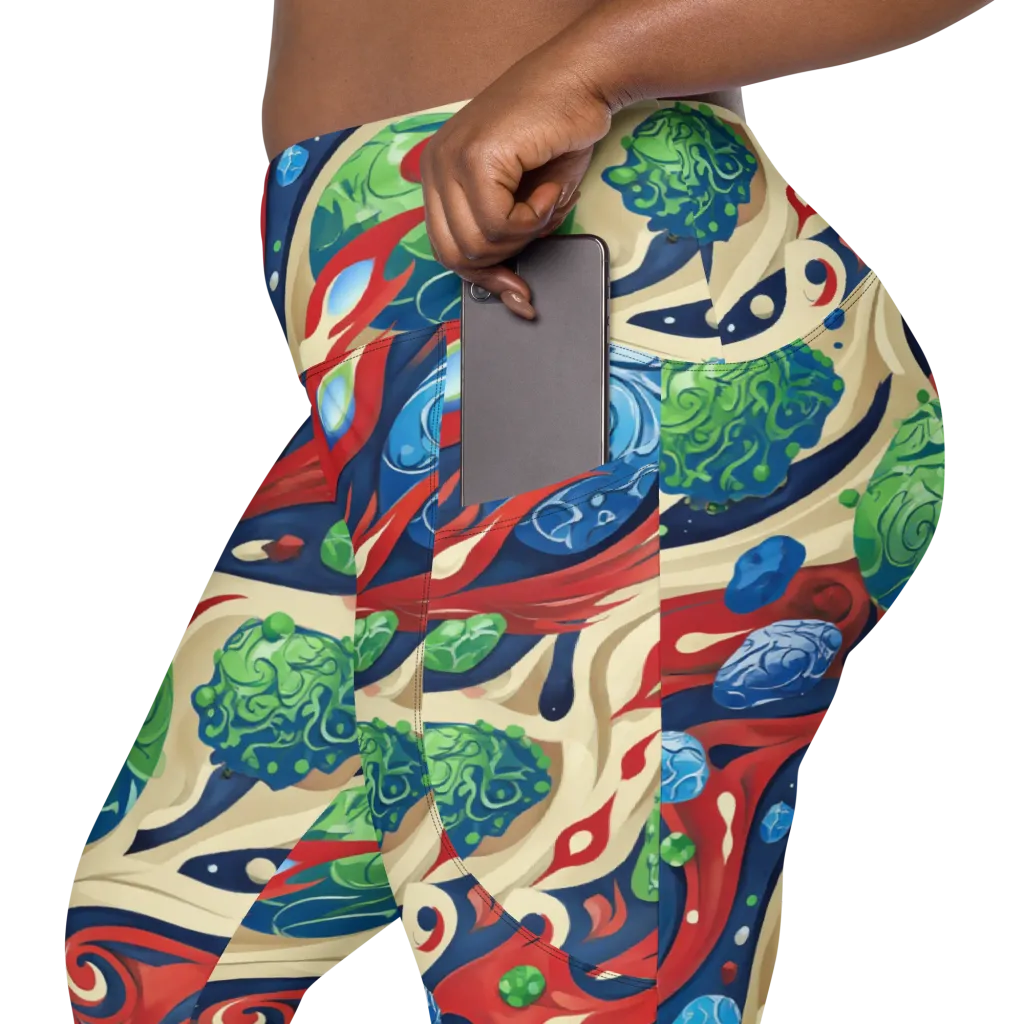 Cosmic Sgraffito on Leggings with Pockets — Product details 2