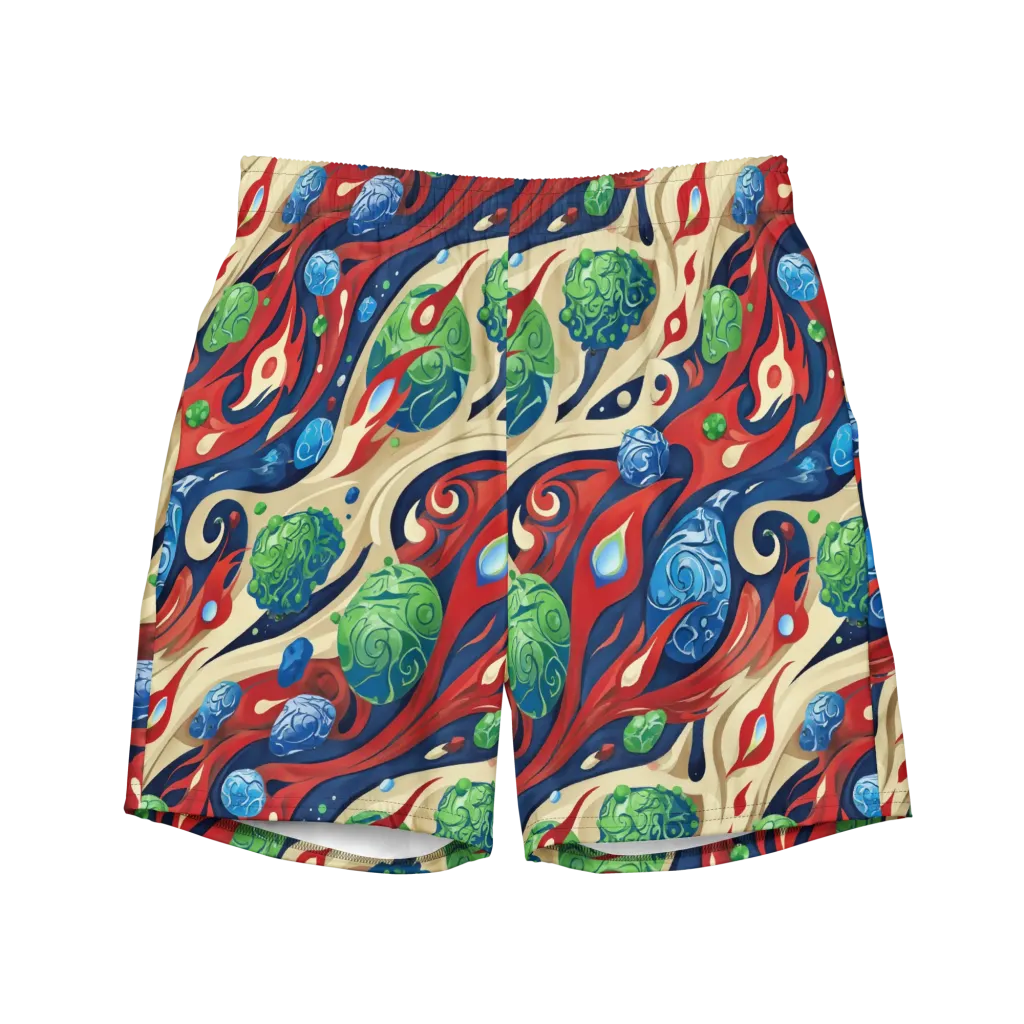 Cosmic Sgraffito on Swim Trunks — Front