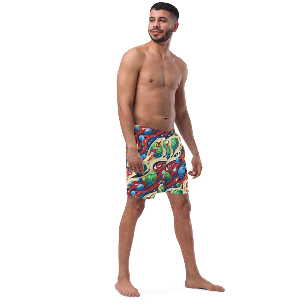 Cosmic Sgraffito on Swim Trunks — Right Front