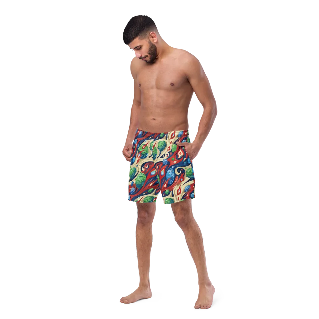 Cosmic Sgraffito on Swim Trunks — Left Front
