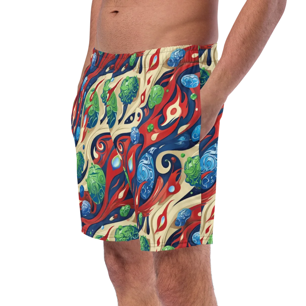 Cosmic Sgraffito on Swim Trunks — Left Front