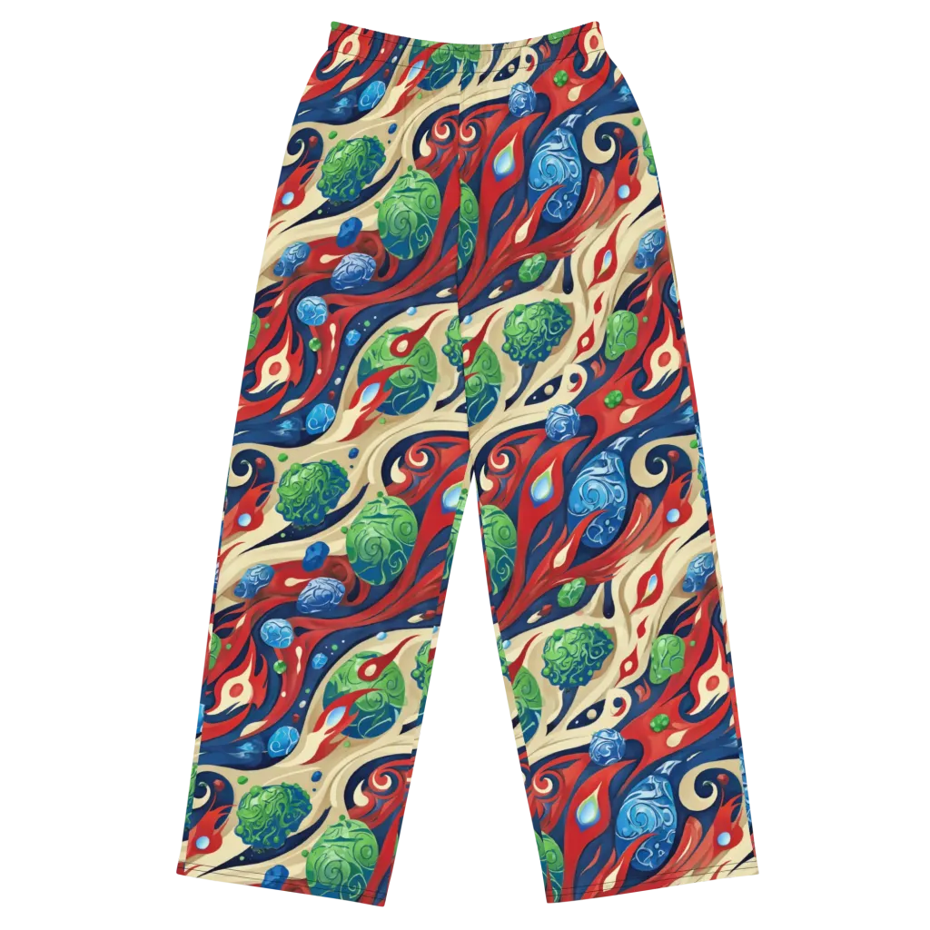 Cosmic Sgraffito on Wide-Leg Pants — Front