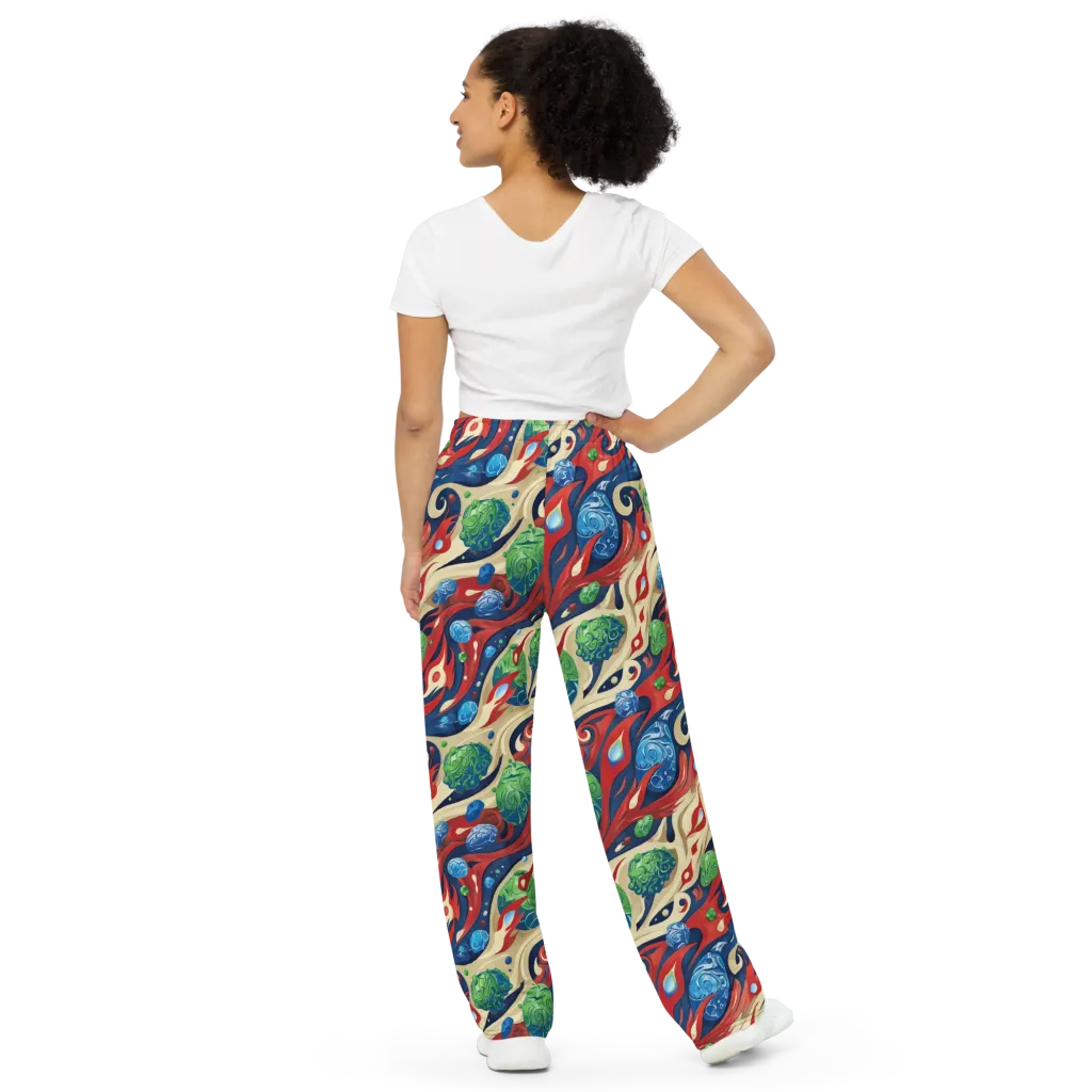 Cosmic Sgraffito on Wide-Leg Pants — Back
