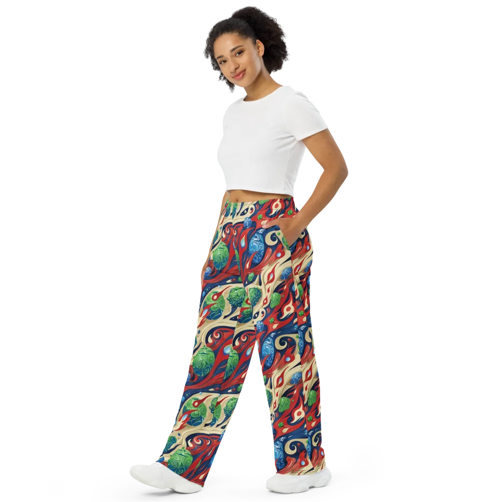 Cosmic Sgraffito on Wide-Leg Pants — Left Front