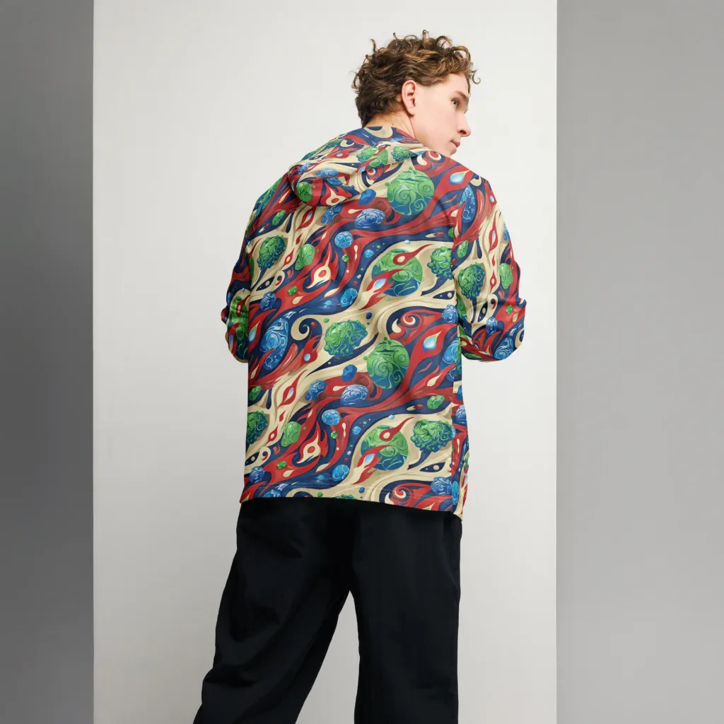 Cosmic Sgraffito on Men's Windbreaker — Back