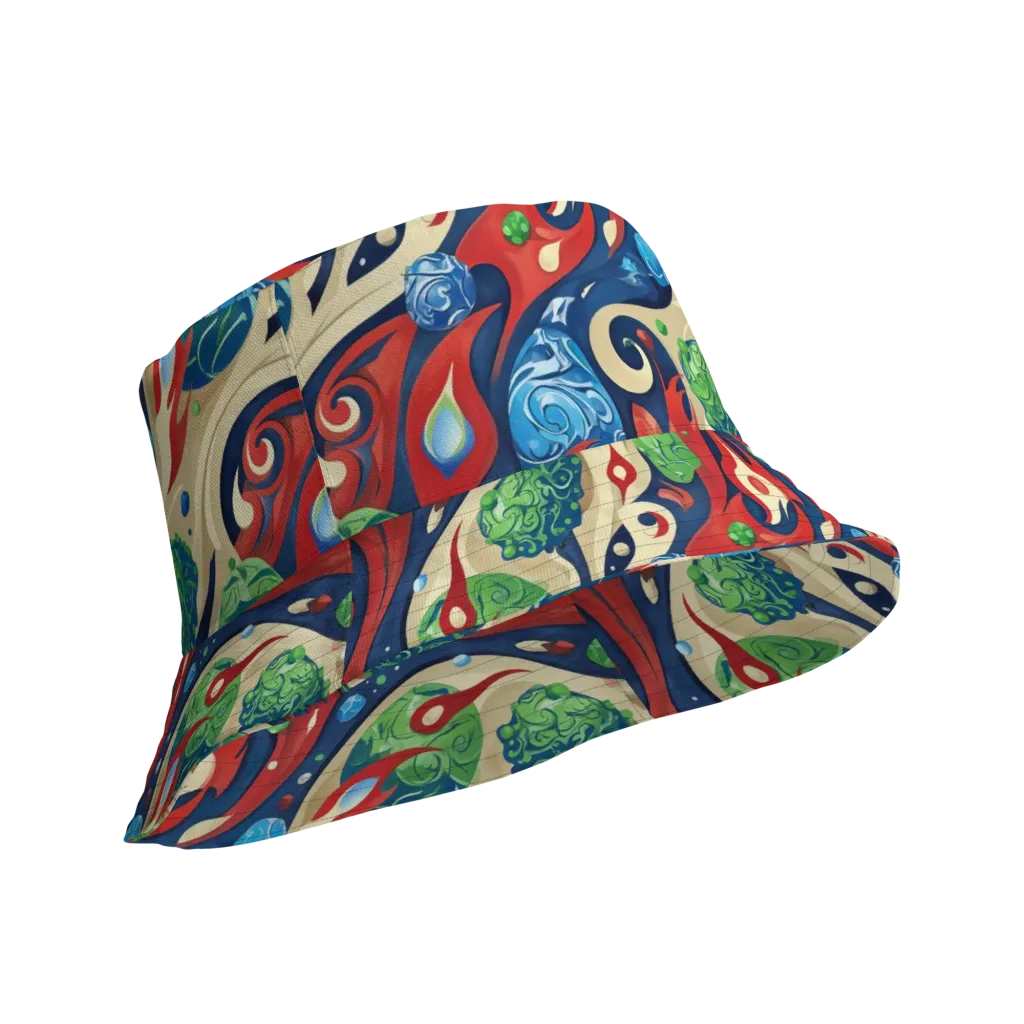Cosmic Sgraffito on Reversible Bucket Hat — Product details Outside