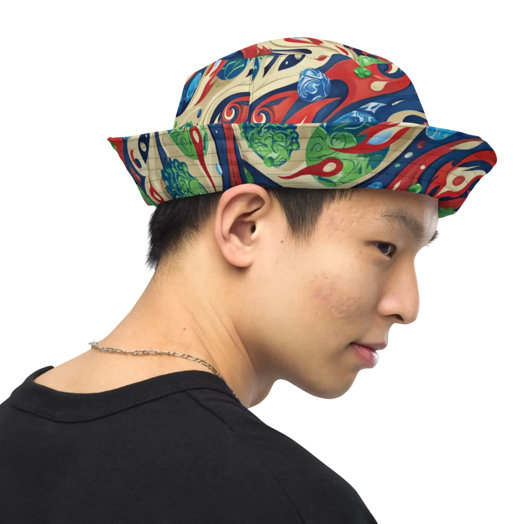 Cosmic Sgraffito on Reversible Bucket Hat — Right Outside