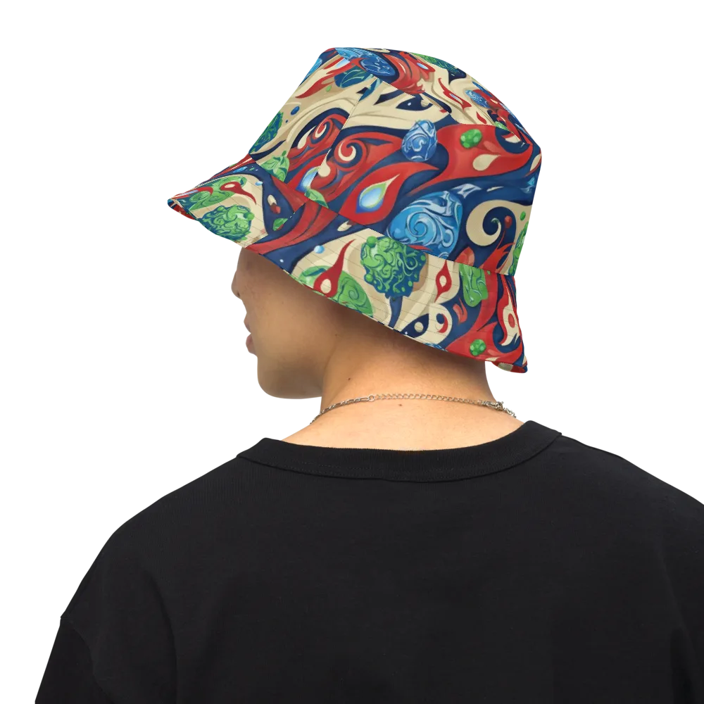 Cosmic Sgraffito on Reversible Bucket Hat — Back Inside