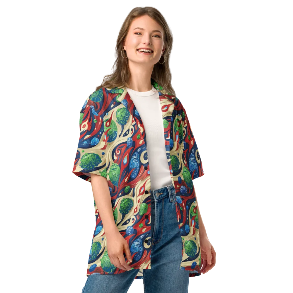 Cosmic Sgraffito on Button Shirt — Front