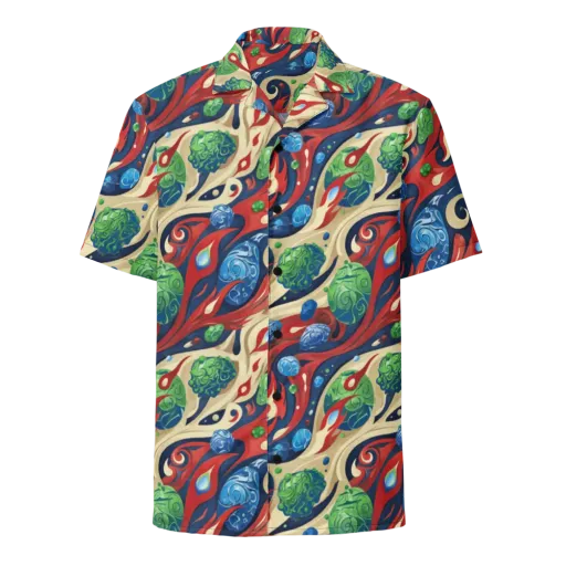 Cosmic Sgraffito on a Button Shirt