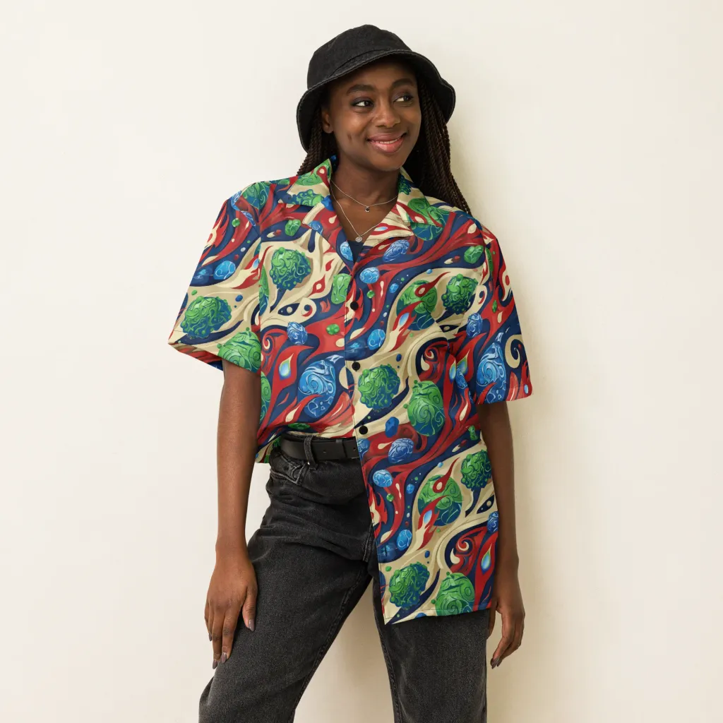 Cosmic Sgraffito on Button Shirt — Front