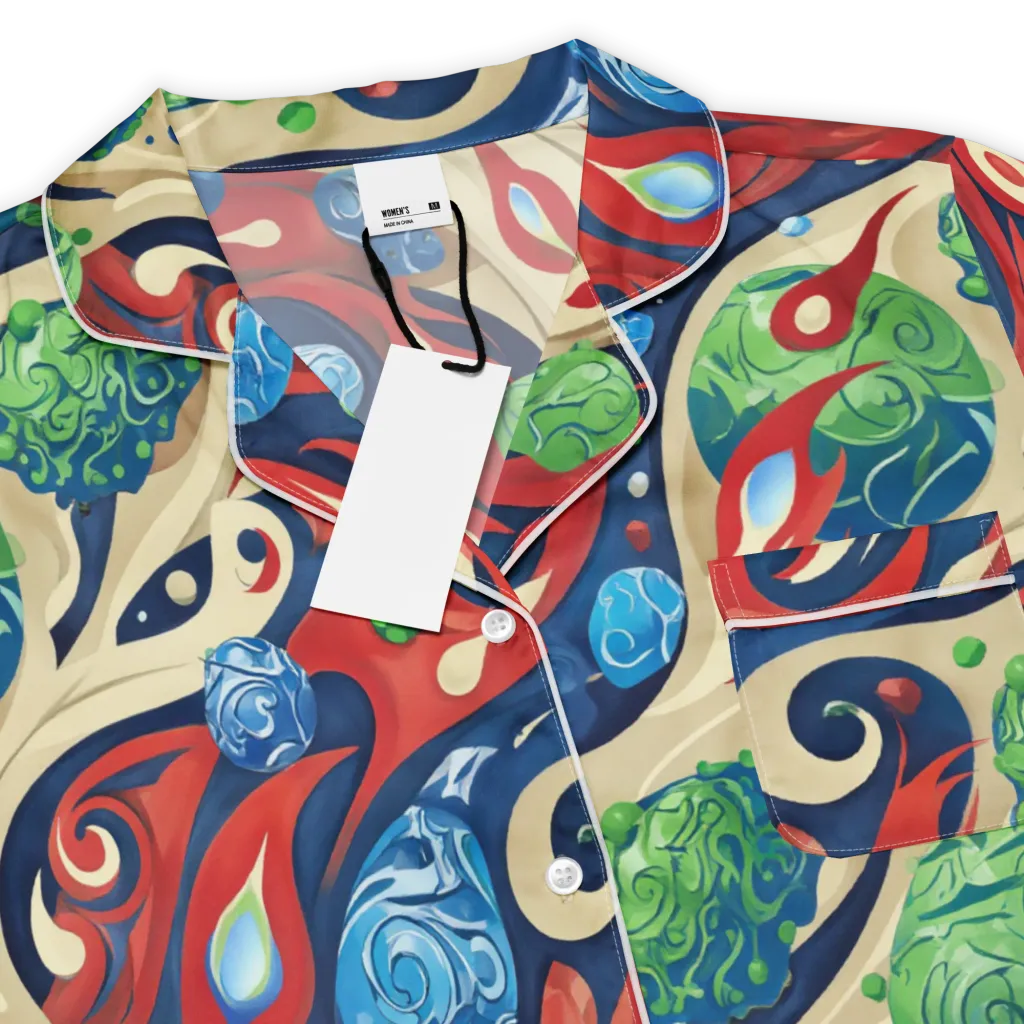 Cosmic Sgraffito on Women's Short Sleeve Pajama Top — Product details