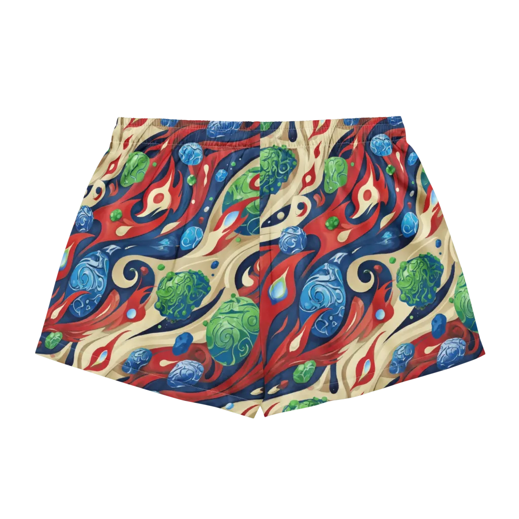 Cosmic Sgraffito on Women's Pajama Shorts — Back