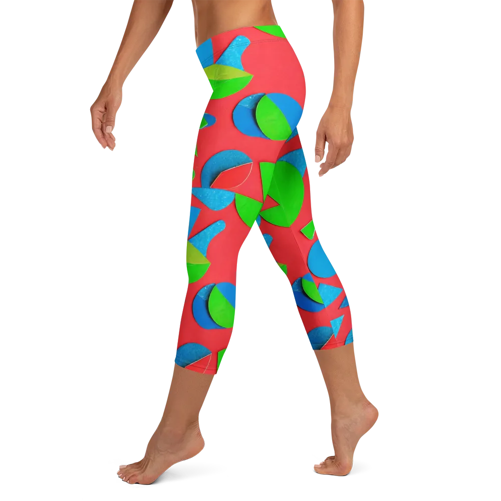 Chromatic Cutouts on Capri Leggings — Left
