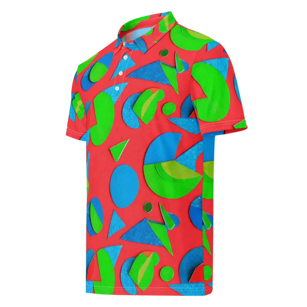 Chromatic Cutouts on Men's Slim Fit Polo Shirt — Left Front