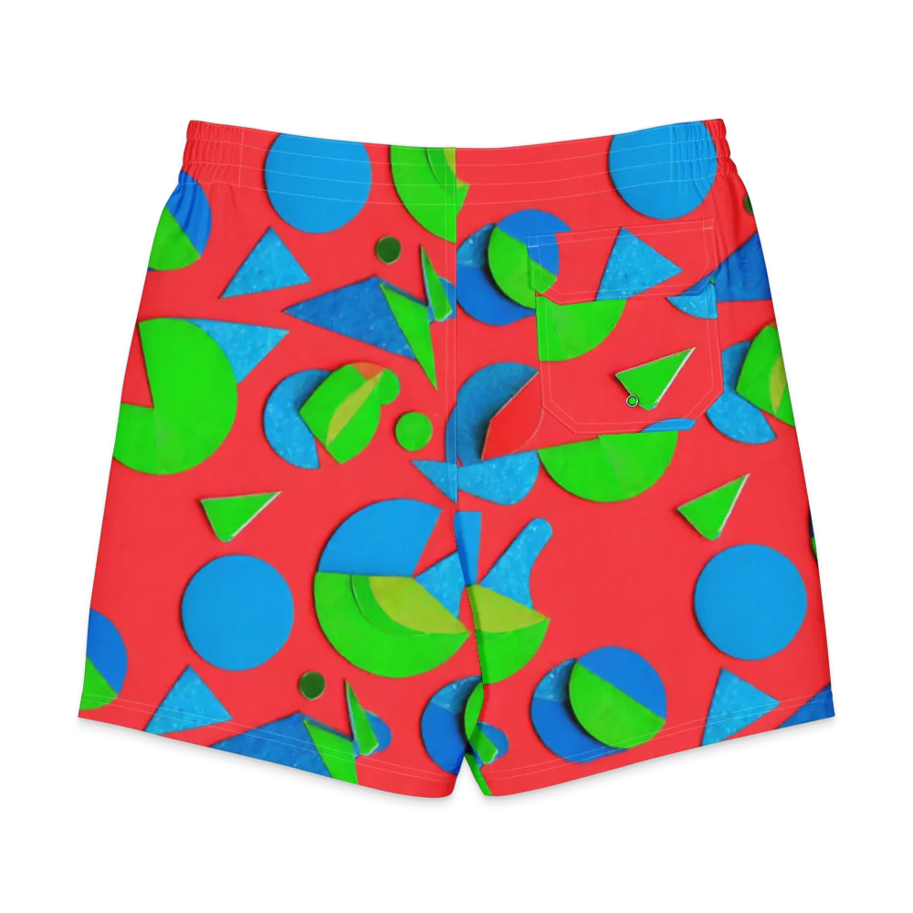Chromatic Cutouts on Men's Board Shorts — Back