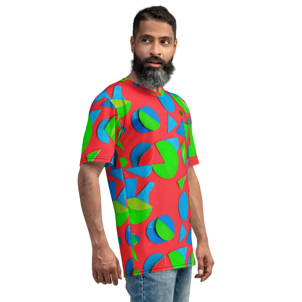 Chromatic Cutouts on Men's Crew Neck T-Shirt — Right