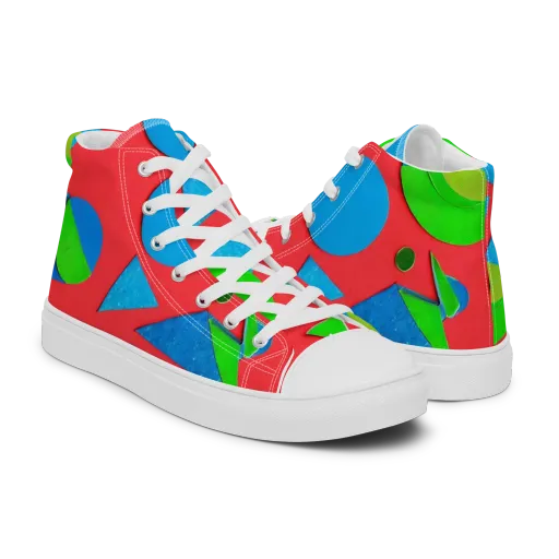 Chromatic Cutouts on a Men's High Top Canvas Shoes