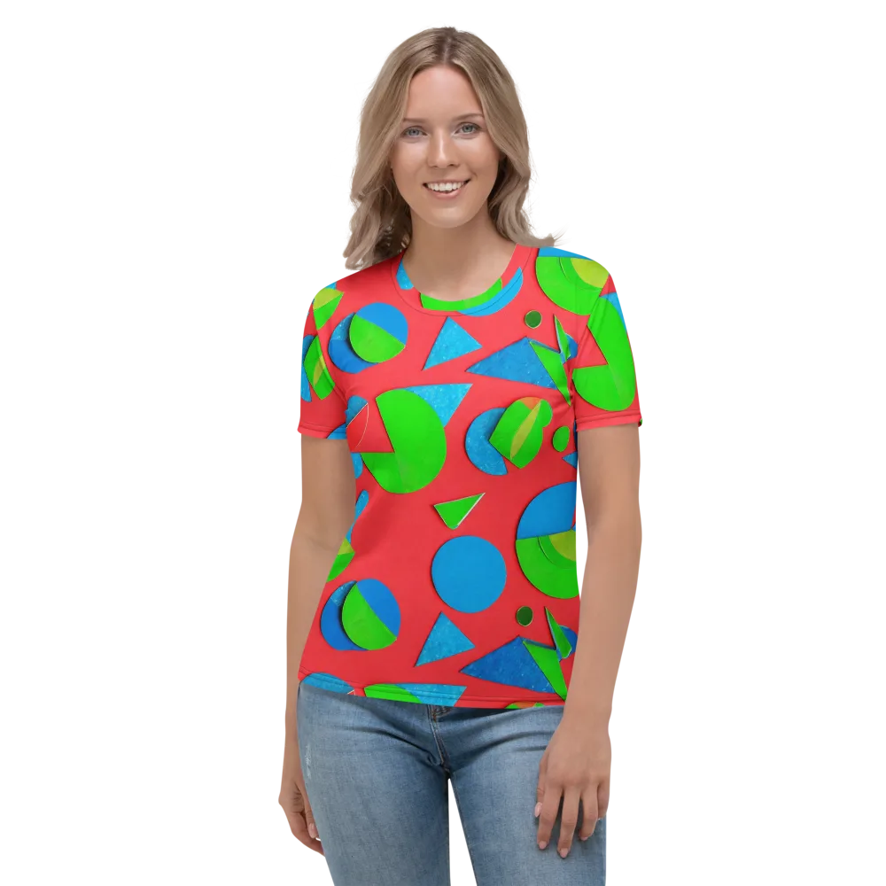Chromatic Cutouts on Women's Crew Neck T-Shirt — Front