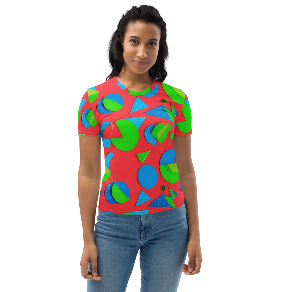 Chromatic Cutouts on Women's Crew Neck T-Shirt — Front
