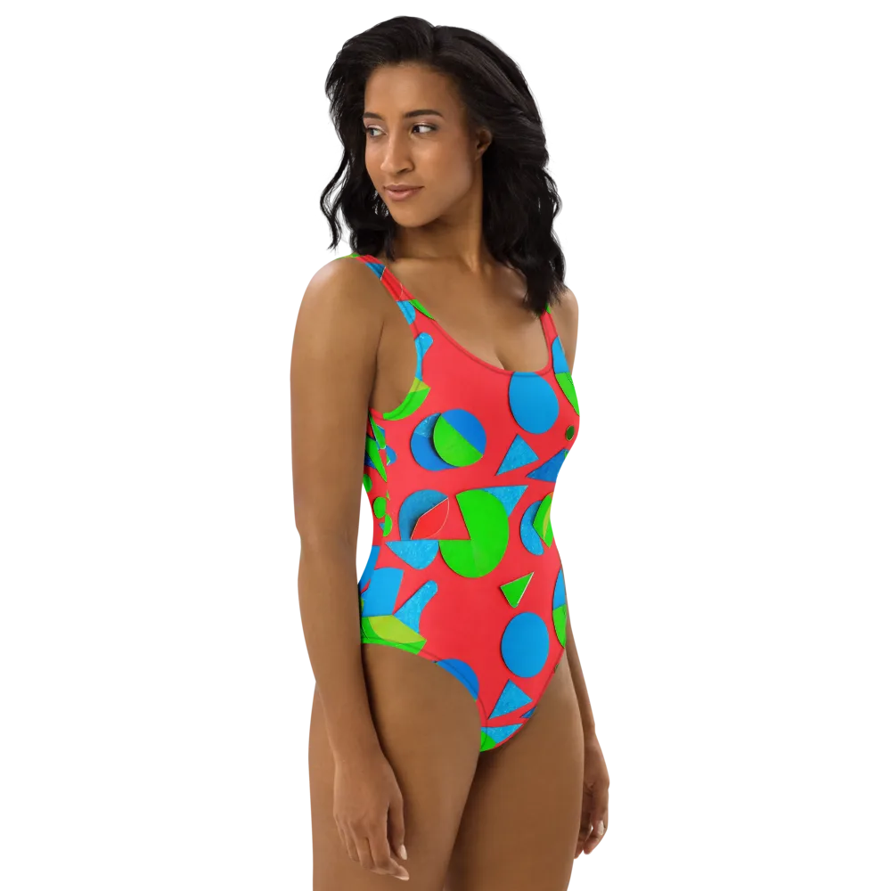 Chromatic Cutouts on One-Piece Swimsuit — Right