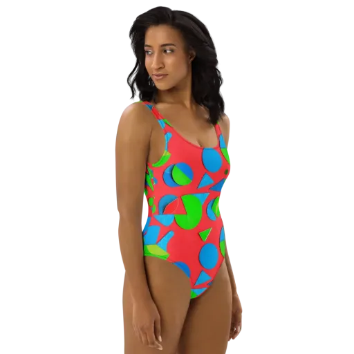 Chromatic Cutouts on a One-Piece Swimsuit