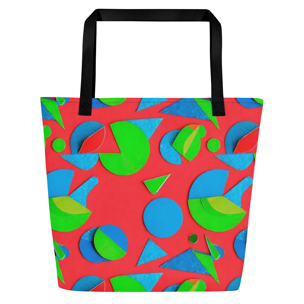 Chromatic Cutouts on Large Tote Bag W/ Pocket — Front