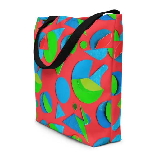 Chromatic Cutouts on a Large Tote Bag W/ Pocket