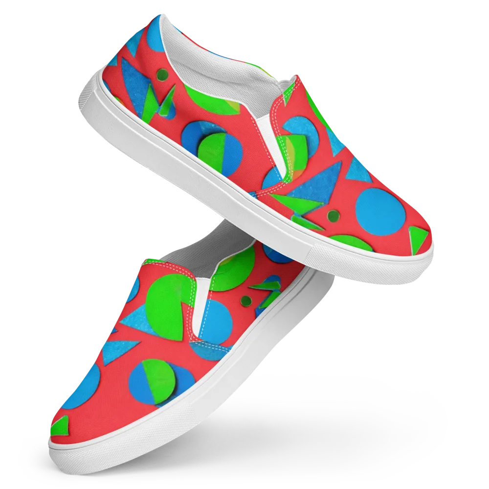 Chromatic Cutouts on Women's Slip-On Canvas Shoes — Front