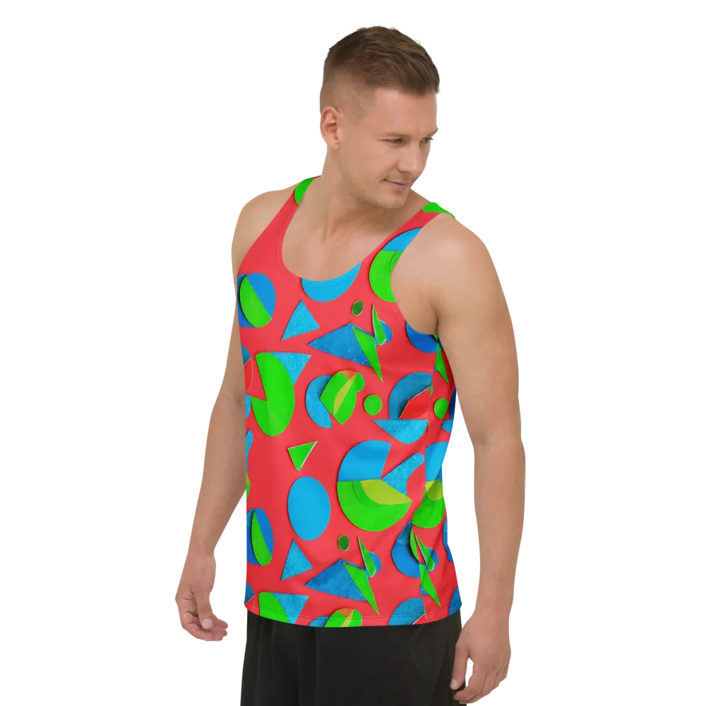 Chromatic Cutouts on Men's Tank Top — Left Front