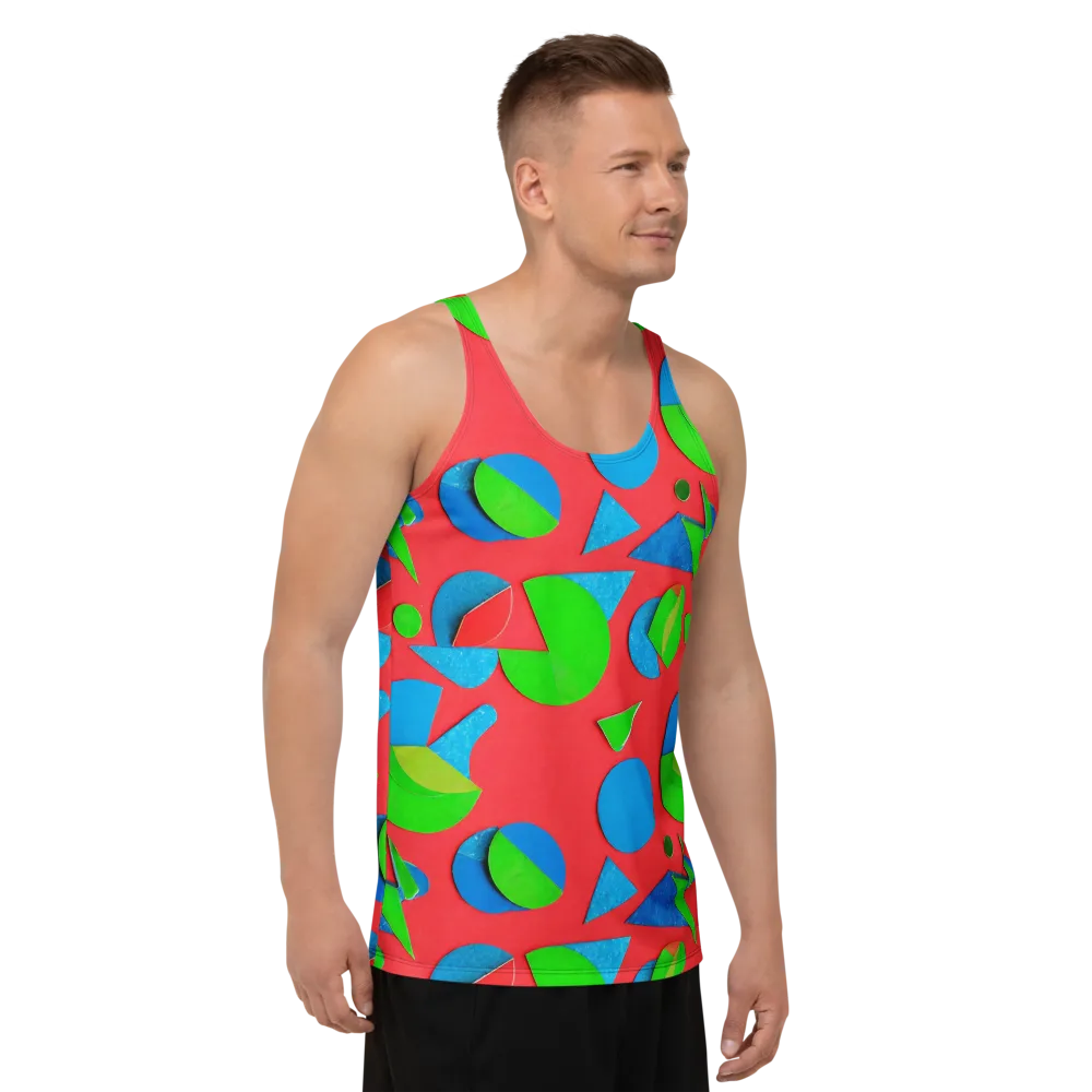 Chromatic Cutouts on Men's Tank Top — Right Front