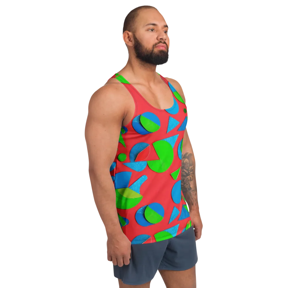 Chromatic Cutouts on Men's Tank Top — Right Front