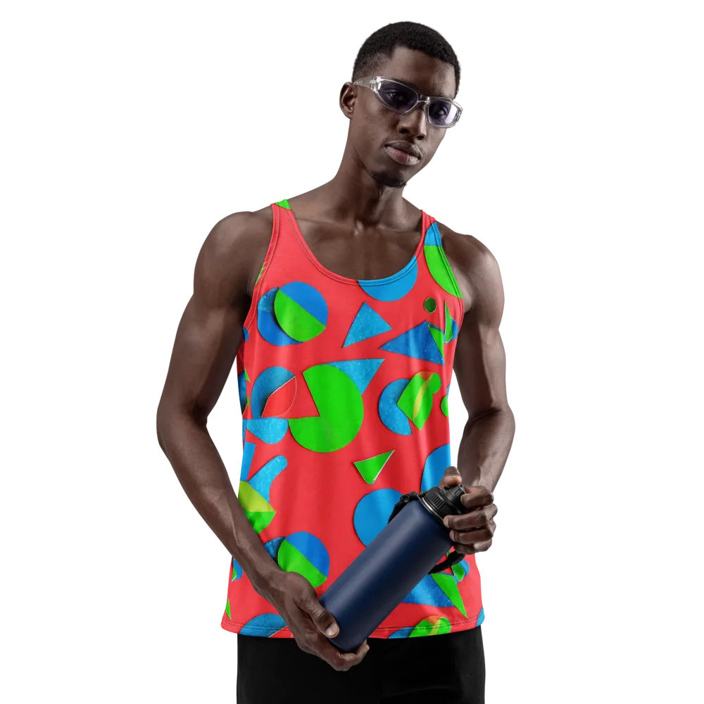Chromatic Cutouts on Men's Tank Top — Front